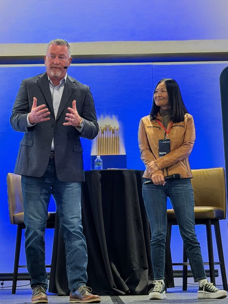 Mike McCloskey speaking on stage