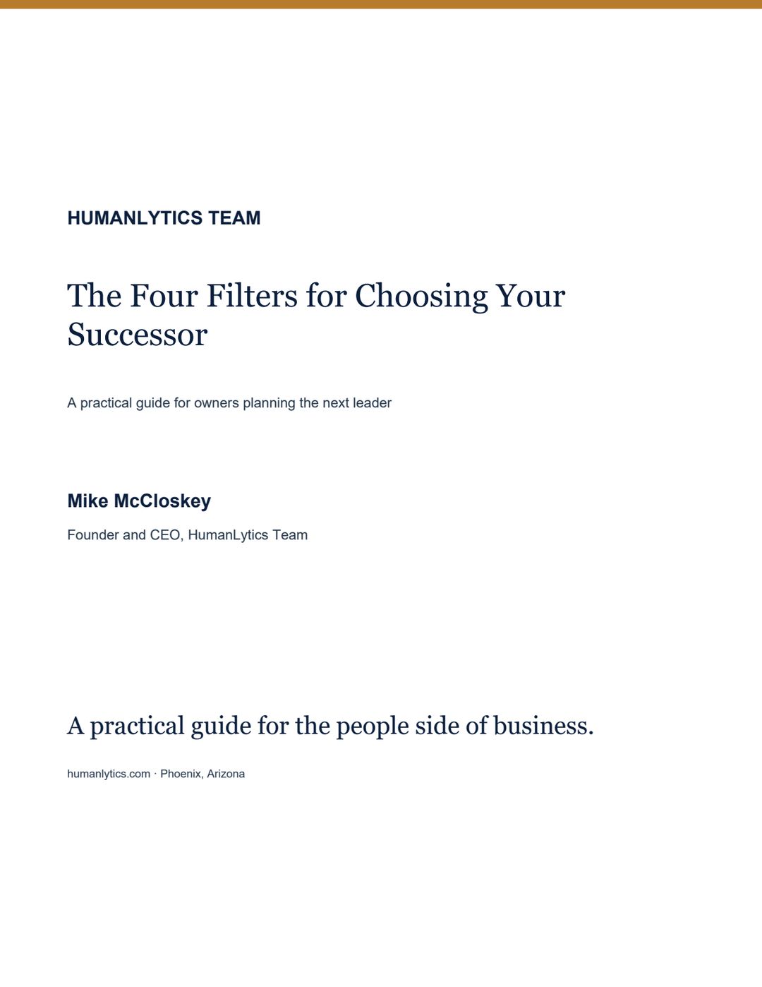 The Four Filters for Choosing Your Successor cover