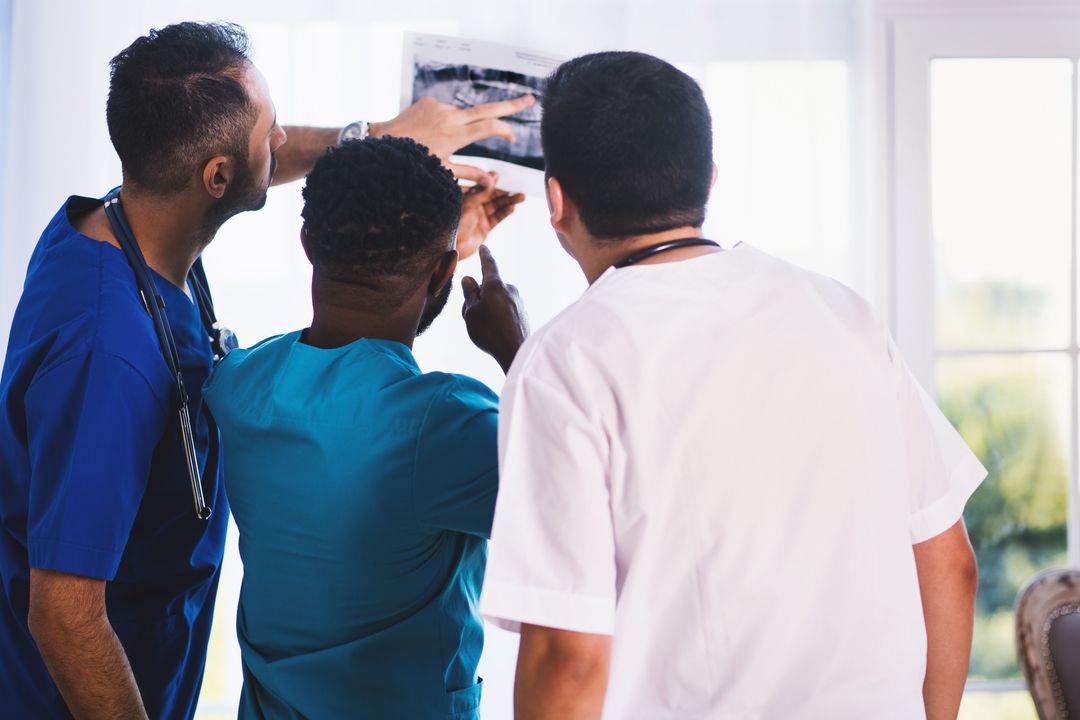 Clinical colleagues reviewing an X-ray together